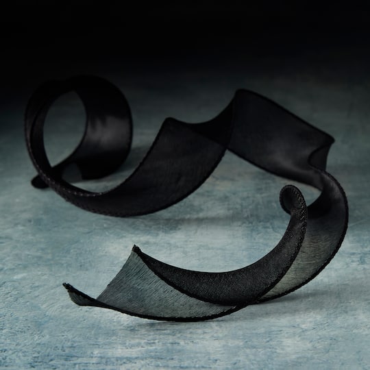 1.5" x 3yd. Organza Solid Black Ribbon by Celebrate It™ Classic